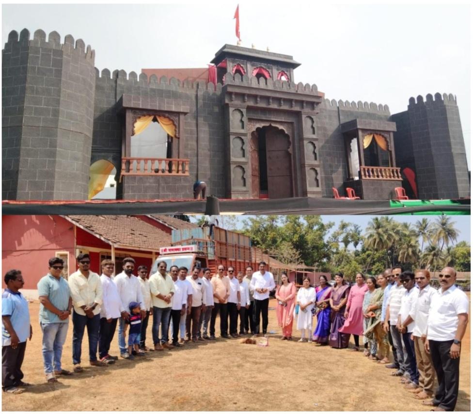You are currently viewing “शिवायन” ऐतिहासिक महानाट्याच्या भव्य रंगमंचाचे शिवसेना जिल्हाप्रमुख दत्ता सामंत यांच्या हस्ते भूमिपूजन