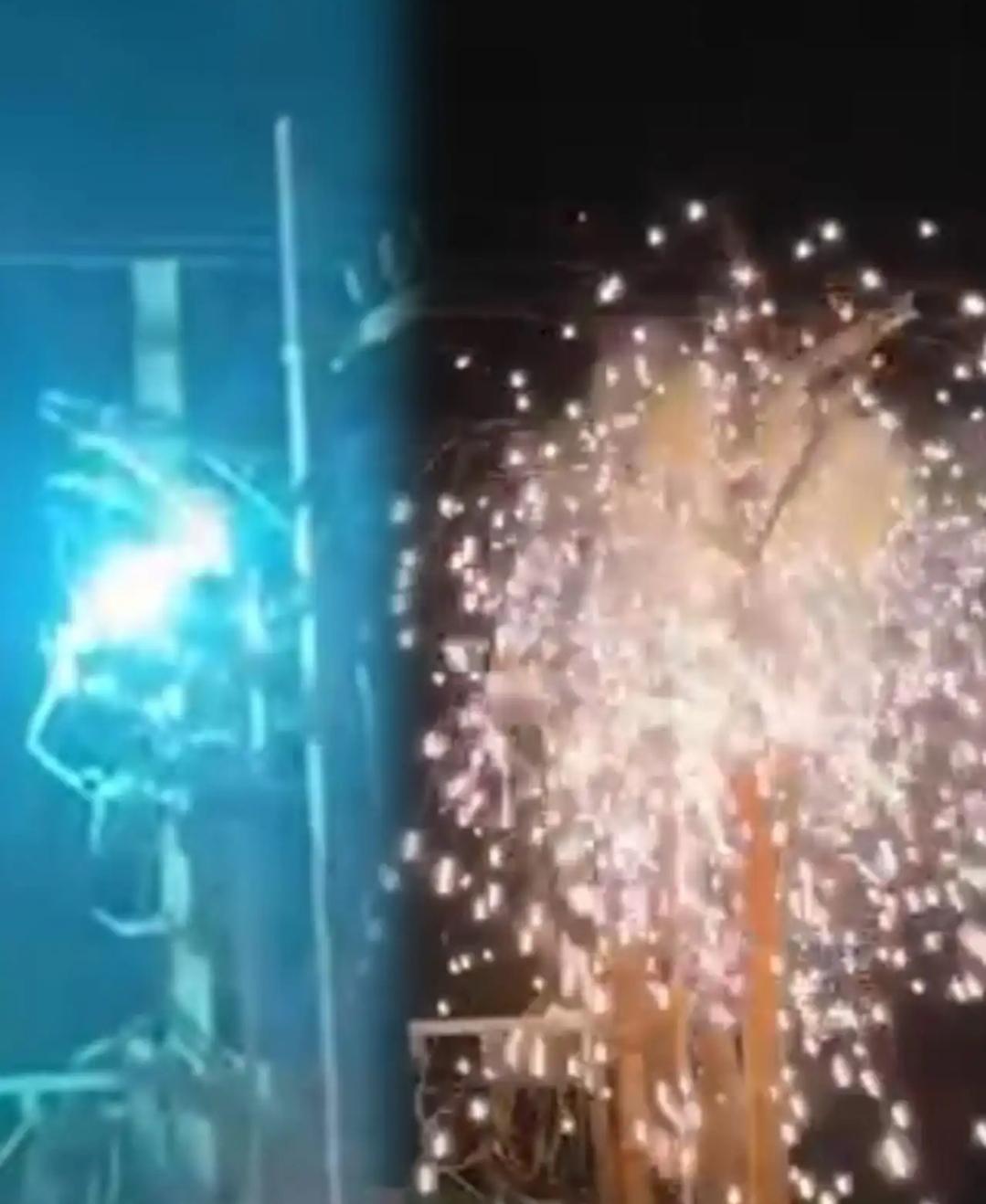 You are currently viewing कणकवलीत लाईटचा ट्रान्सफॉर्मरने  स्पार्किंग होत घेतला पेट 