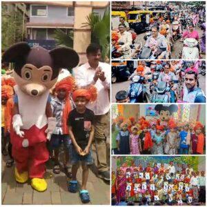 Read more about the article बांदा केंद्रशाळेत शाळा प्रवेशोत्सवाची गुढी बाईक रॅली,  पायाचे ठसे,झाडाचे‌ रोप देऊन नवागताचे स्वागत