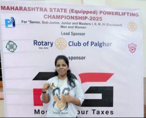 Read more about the article राष्ट्रीय पॉवरलिफ्टिंग स्पर्धेसाठी सावंतवाडीच्या प्रसन्ना परब हीची निवड