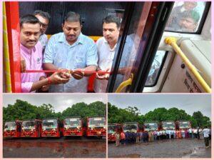 Read more about the article मंत्री. नितेश राणेंच्या वाढदिनाचे औचित्य साधून विजयदुर्ग आगारात नवीन ५ एसटी बसचे लोकार्पण