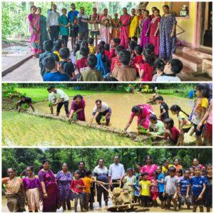 Read more about the article जिल्हा परिषद प्राथमिक शाळा सावंतवाडी नंबर सहा भटवाडी शाळेत एक दिवस बळीराजासाठी म्हणजेच बांधावरची शाळा हा उपक्रम साजरा