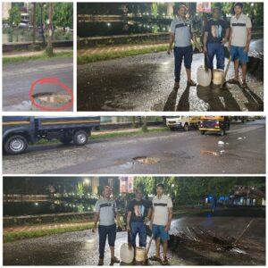 Read more about the article सामाजिक बांधिलकी प्रतिष्ठानच्या कार्यकर्त्यांनी तो धोकादायक खड्डा सिमेंट काँक्रेट ने बुजवला.