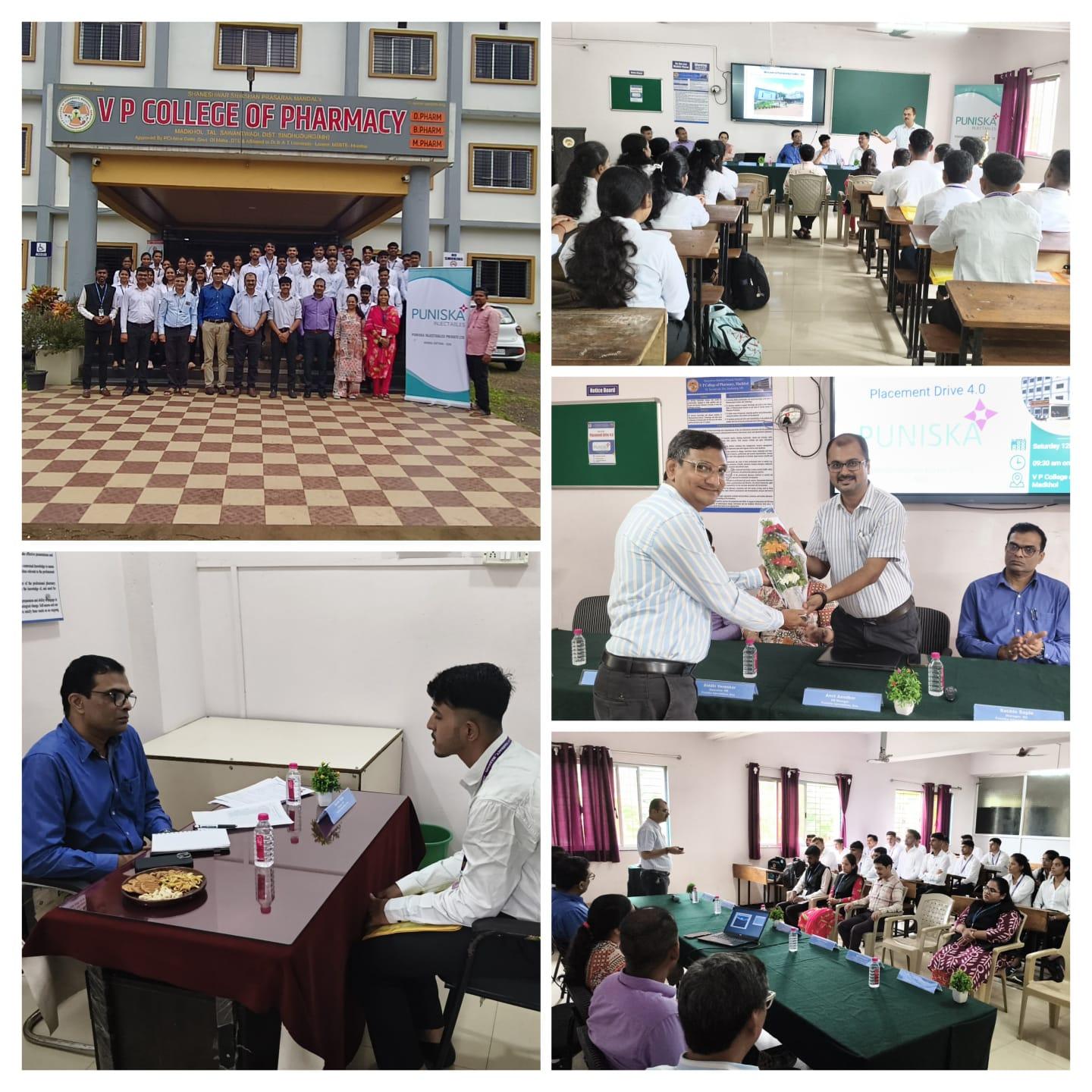 You are currently viewing व्ही पी कॉलेज ऑफ फार्मसी माडखोलच्या विद्यार्थ्यांची गोव्यातील पुनिस्का इंजेक्टेबल्स फार्मा कंपनीत निवड
