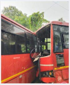 Read more about the article आजगावात दोन एसटीची समोरासमोर धडक; २५ हून अधिक प्रवासी जखमी