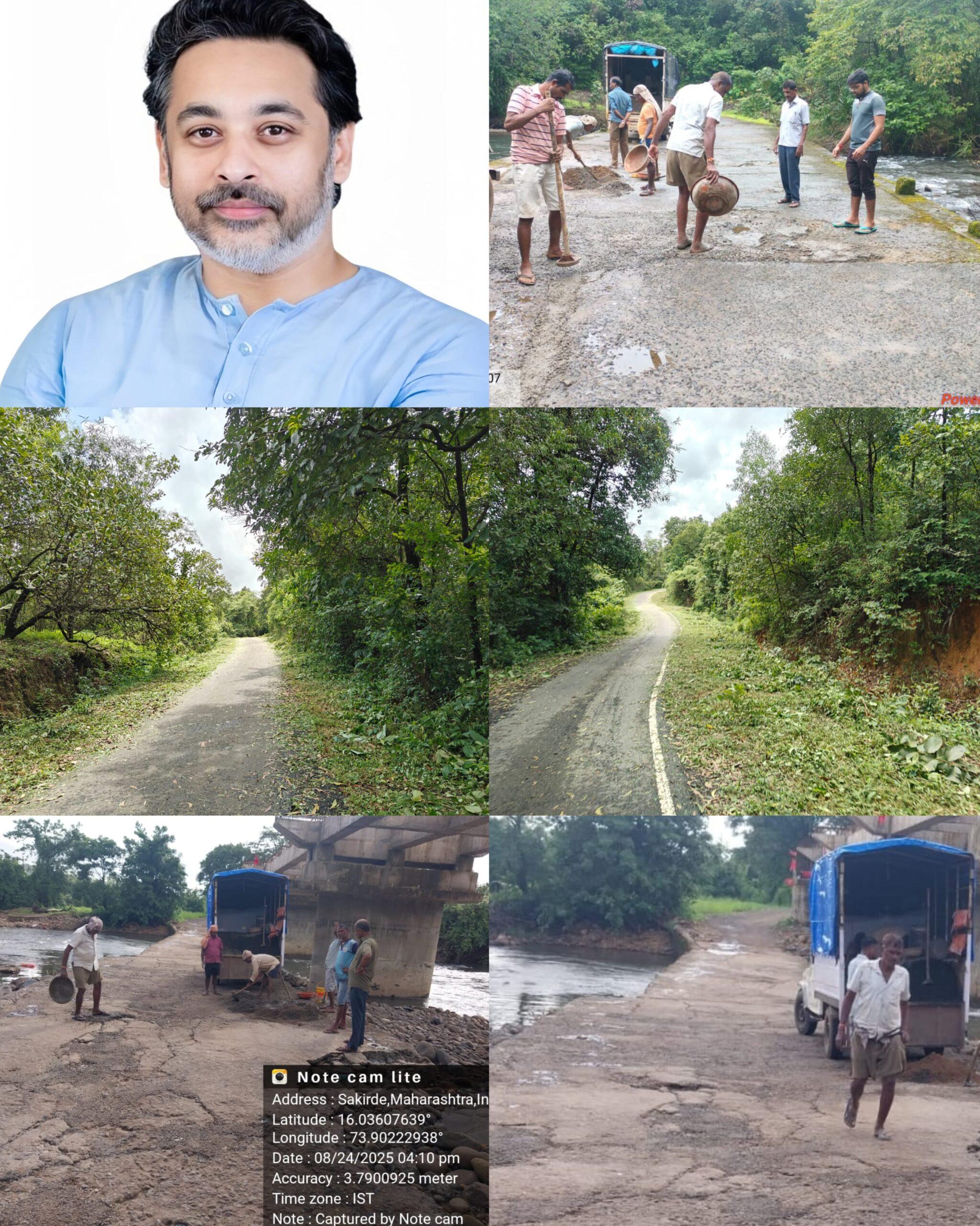 You are currently viewing शिवापूर पंचक्रोशीत आम. निलेश राणे यांच्या हस्तक्षेपामुळे गणेशोत्सवपूर्वी रस्ते व ब्रिज दुरुस्ती