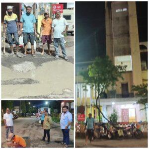 Read more about the article सामाजिक बांधिलकी प्रतिष्ठानच्या माध्यमातून सावंतवाडी नगरपरिषदे समोरील एकूण 35 खड्डे बुजवण्यात आले.