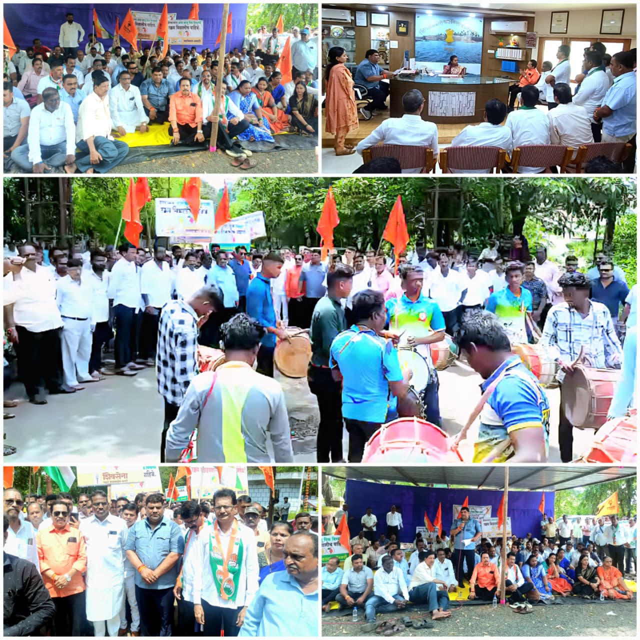 You are currently viewing महाविकास आघाडीने ‘ढोल बजाव, कृषिमंत्री भगाव’ आंदोलनाने फळ-पिक विम्याच्या रक्कमेसाठी उठविला आवाज