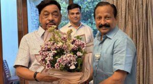 Read more about the article समीर नलावडे यांनी घेतले नारायण राणेंचे आशीर्वाद