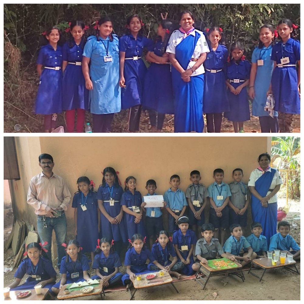 You are currently viewing विलवडे नं.१ शाळेत स्काऊट गाईड उपक्रमांतर्गत विद्यार्थ्यांनी बनवला बिनभांड्याचा स्वयंपाक