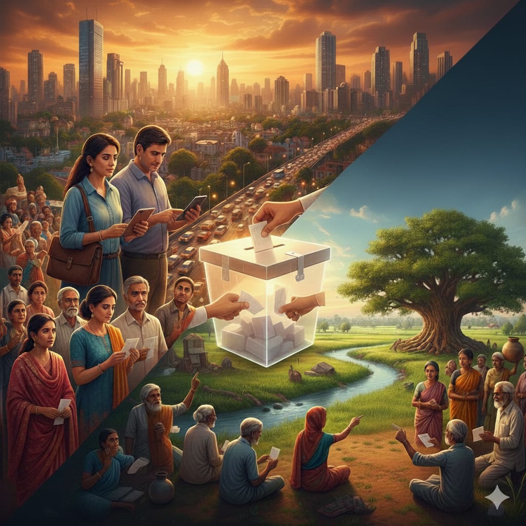 You are currently viewing ग्रामकौलाचा इशारा आणि महानगरांची निर्णायक कसोटी