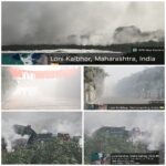 लोणी काळभोर मुळा-मुठा नदीपात्रातील कचऱ्याची आग कायम