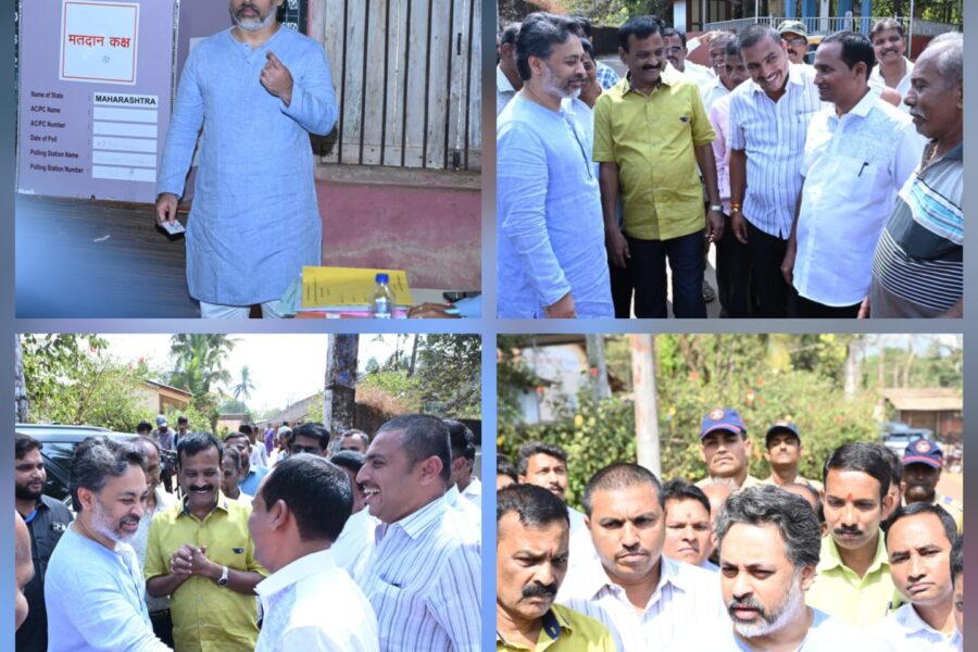 आमदार निलेश राणेंनी बजावला मतदानाचा हक्क