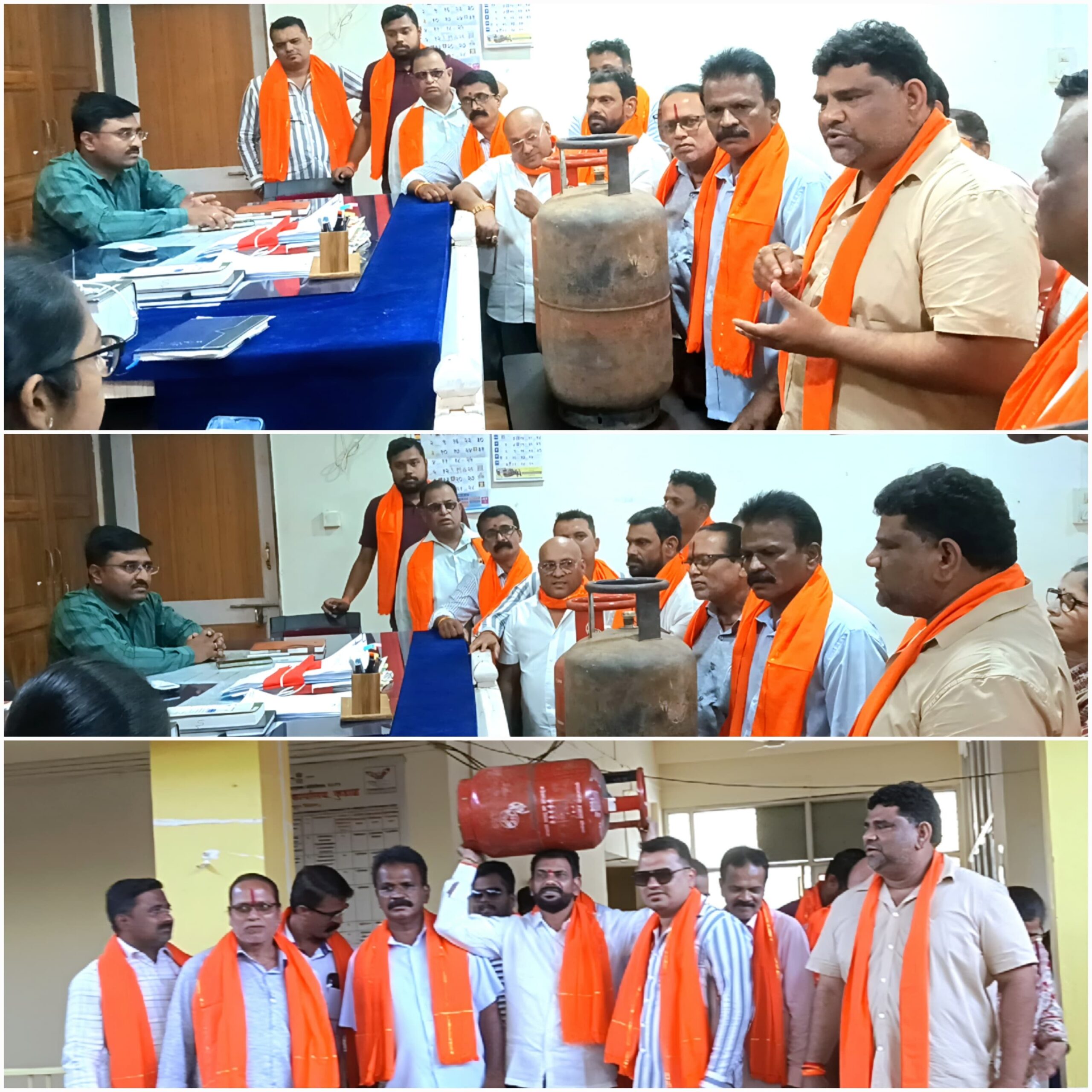 You are currently viewing गॅस सिलेंडरचा पुरवठा सुरळीत झाला नाही तर मंगळवारी जिल्हाधिकारी कार्यालय येथे ठिय्या आंदोलन