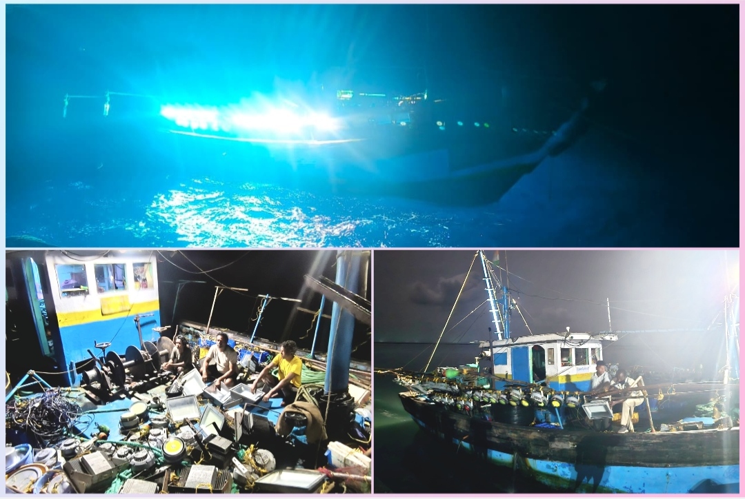 You are currently viewing देवबाग समुद्रात एलईडी लाईट्सने मासेमारी करणाऱ्या नौकेवर धडक कारवाई