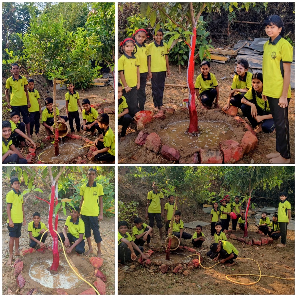 You are currently viewing घारपी शाळेच्या विद्यार्थ्यांनी “एप्रिल फूल” दिवशी झाडांना केले ‘कूल’