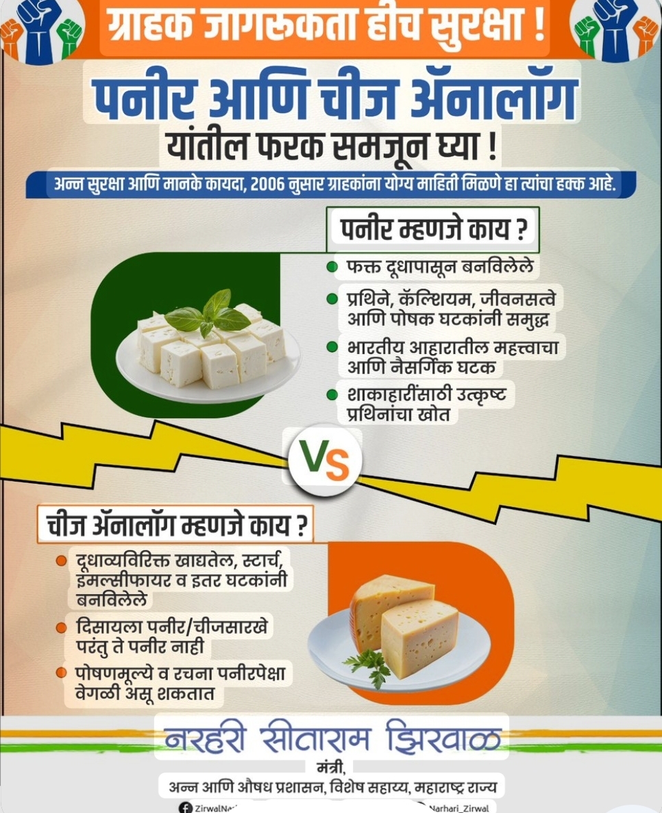 You are currently viewing पनीर व चीज ॲनालॉग संदर्भात नियमांचे उल्लंघन केल्यास कठोर कारवाई