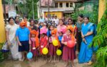 मोरगाव नं.१शाळेत झाडांचे रोप देऊन नवागत विद्यार्थ्यांचे स्वागत