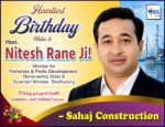 Heartiest Birthday Wishes to Hon. Nitesh Rane Ji! – Sahaj Construction