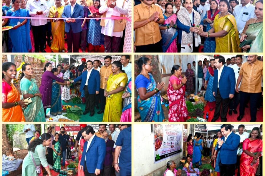 कणकवली पंचायत समितीच्या ‘गावठी आठवडा बाजार’चे पालकमंत्री नितेश राणे यांच्या हस्ते उद्घाटन