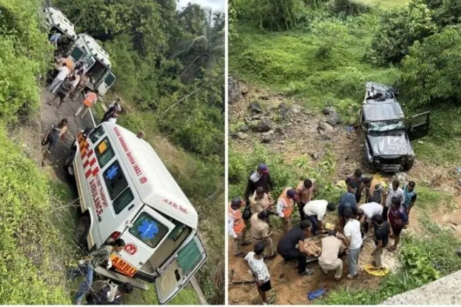 नेमळे येथे भरधाव थारचा भीषण अपघात; दोन महिलांचा मृत्यू, तिघे गंभीर जखमी