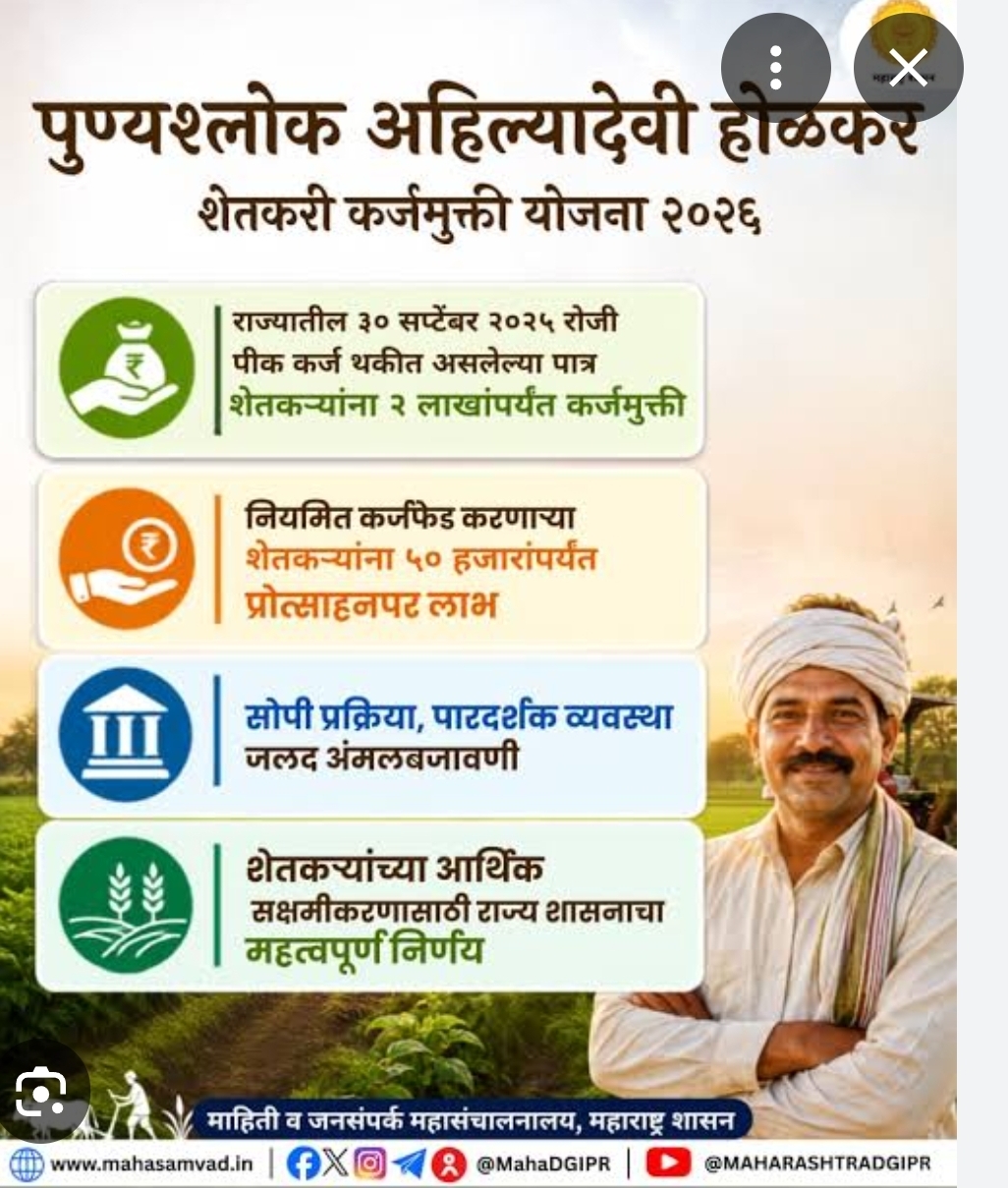 You are currently viewing शेतकऱ्यांना दिलासा देणारी पुण्यश्लोक अहिल्यादेवी होळकर  शेतकरी कर्जमुक्ती योजना