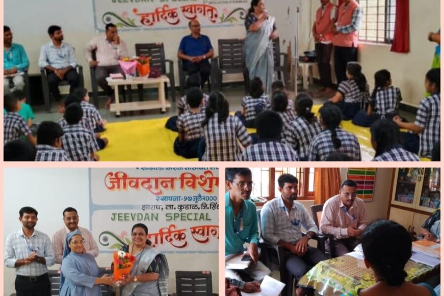 जीवनदान विशेष शाळेला समाजकल्याण सभापती रुहिता तांबे यांची सदिच्छा भेट