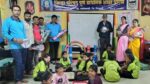 राष्ट्रीय क्रीडा दिनानिमित्त घारपी शाळेत लोकसहभागातून क्रीडा साहित्याचे वितरण