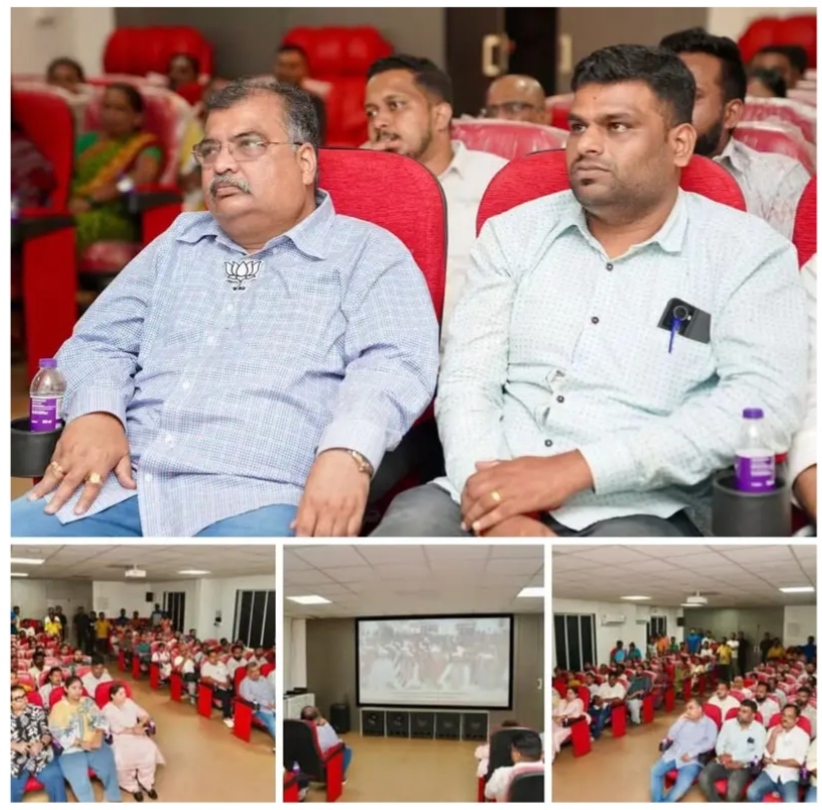 You are currently viewing केसरीत भाजप पदाधिकाऱ्यांसह रवींद्र चव्हाण यांनी ऐकली ‘मन की बात’
