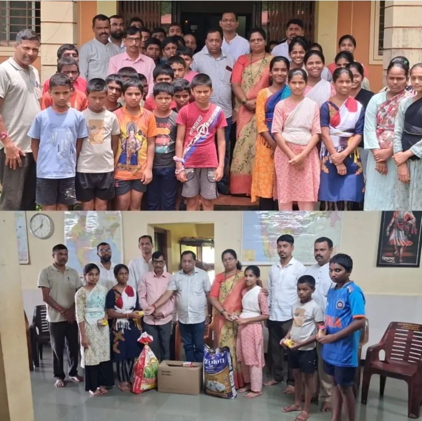 You are currently viewing वाढदिवसानिमित्त दयासागर छात्रालयातील विद्यार्थ्यांना धान्य व खाऊ वाटप
