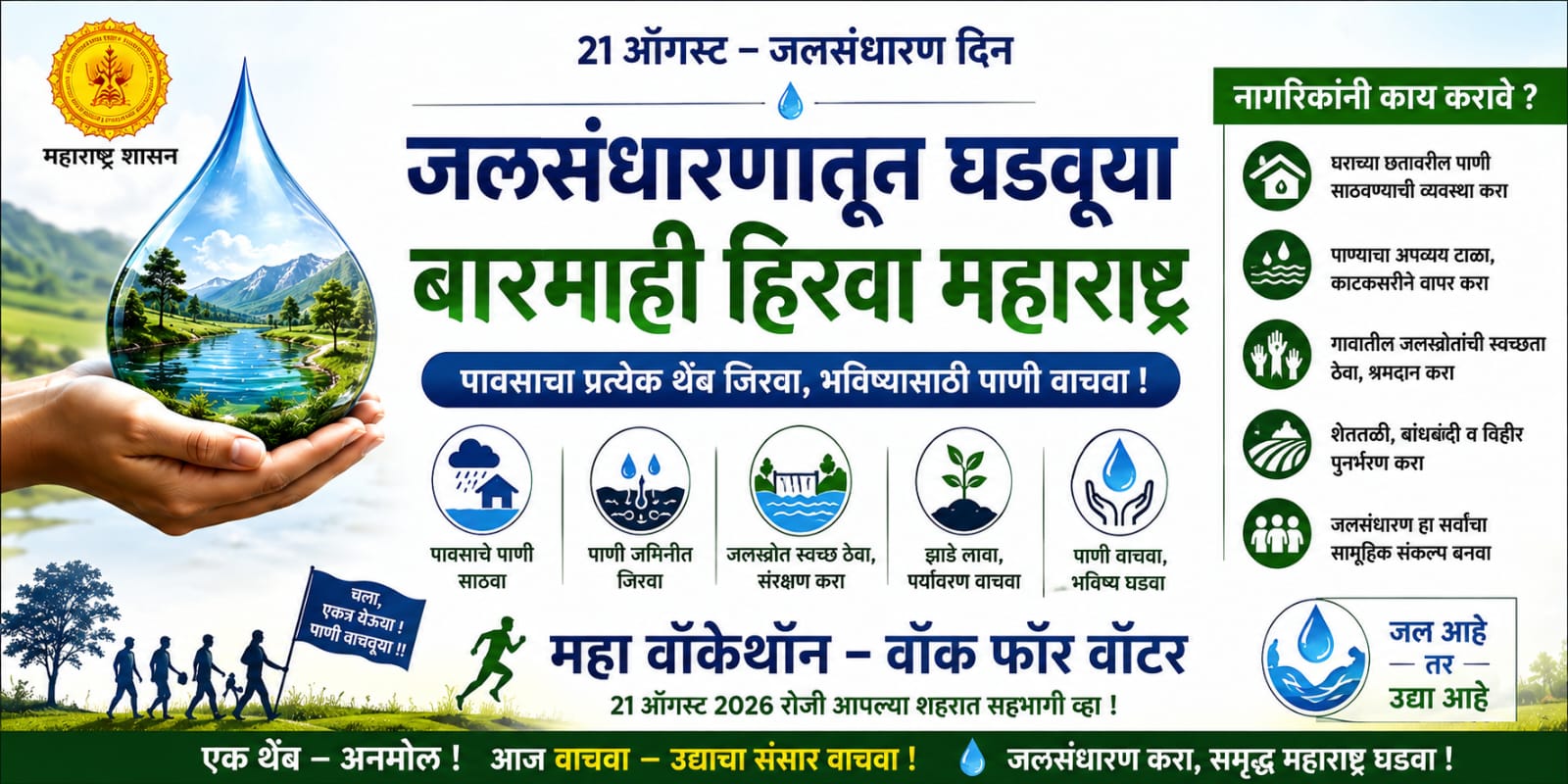 You are currently viewing जलसंधारणातून घडवूया बारमाही हिरवा महाराष्ट्र