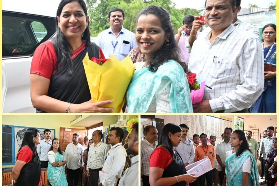 विभागीय आयुक्त रुबल अगरवाल यांचे जिल्हाधिकारी तृप्ती धोडमिसे यांच्याकडून जानवली येथे स्वागत