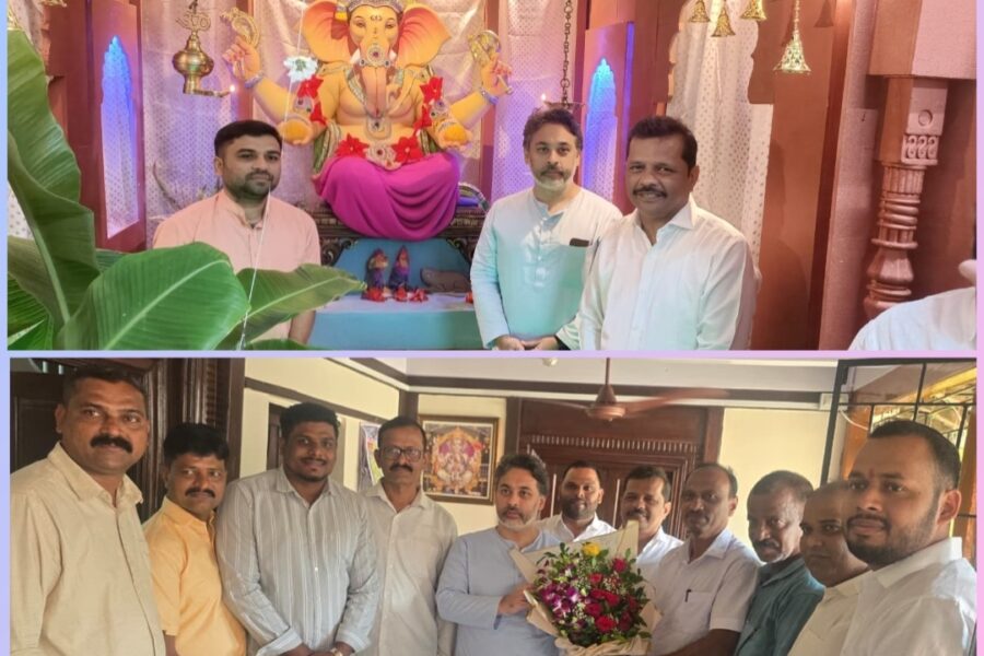 आम. निलेश राणे यांनी संजू परब यांच्या निवासस्थानी घेतले गणरायाचे दर्शन