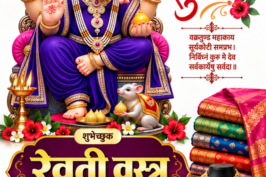 सर्व गणेशभक्तांना श्री गणेशोत्सवाच्या हार्दिक शुभेच्छा! – रेवती वस्त्र