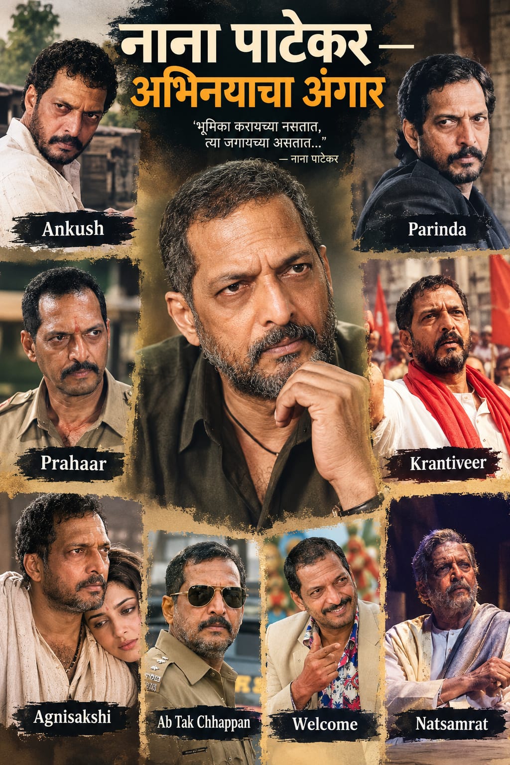 You are currently viewing नाना पाटेकर : पडद्यावरचा अंगार, मनातला माणूस