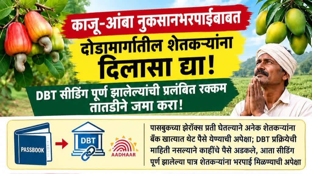 You are currently viewing काजू-आंबा नुकसानभरपाईबाबत दोडामार्गातील शेतकऱ्यांना दिलासा द्या!