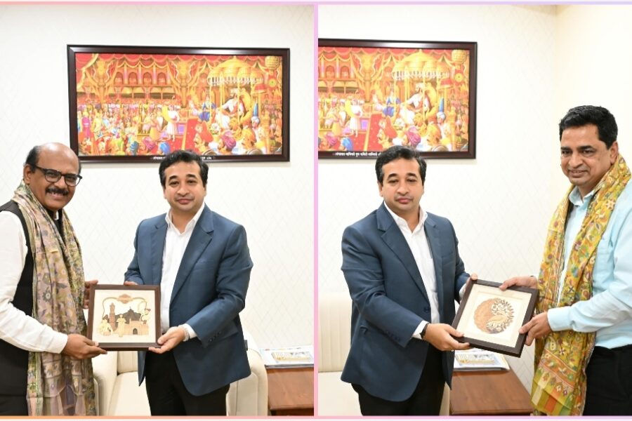 नाबार्ड मुख्य महाव्यवस्थापकांसह महाव्यवस्थापकांनी घेतली मंत्री नितेश राणे यांची भेट