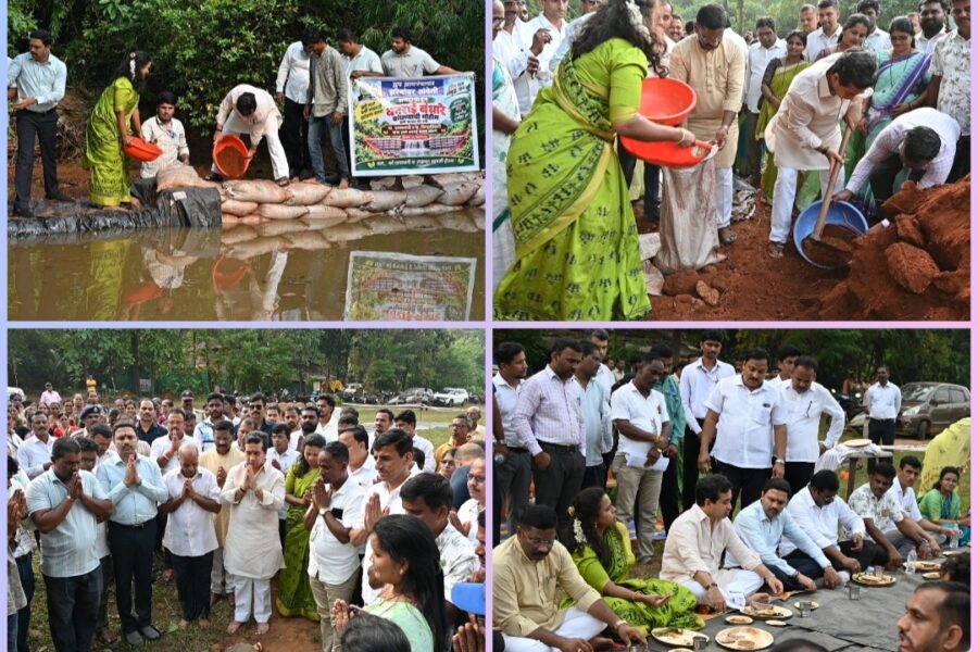 हातात श्रमदान, बांधावर भाकरी! पालकमंत्री नितेश राणेंचा ग्रामस्थांशी अनोखा संवाद