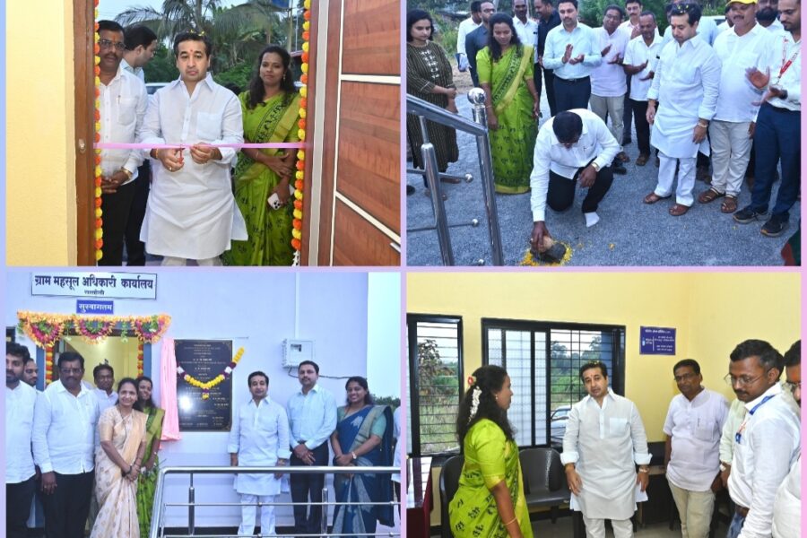 सासोली येथे नूतन तलाठी कार्यालयाचे पालकमंत्री नितेश राणे यांच्या हस्ते लोकार्पण